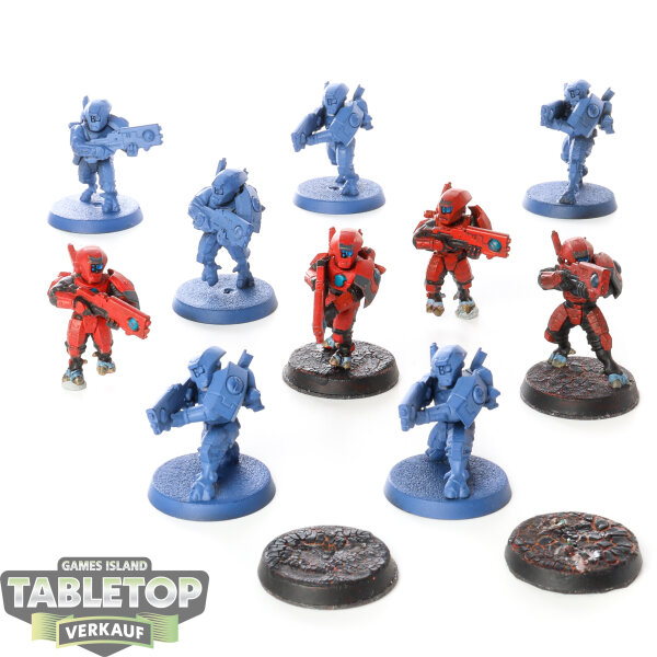 Tau Empire - 10x Fire Warriors Breacher Team - teilweise bemalt