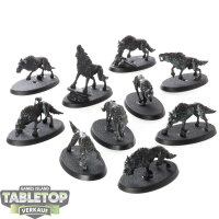 Soulblight Gravelords - 10x Dire Wolves - grundiert