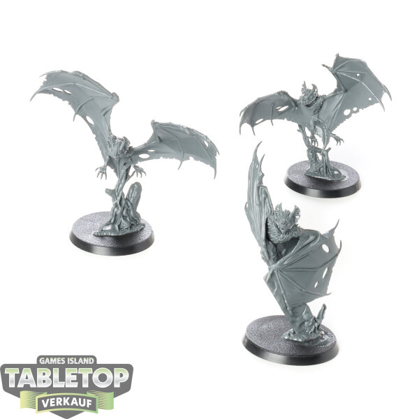 Soulblight Gravelords - 3x Fell Bats - unbemalt