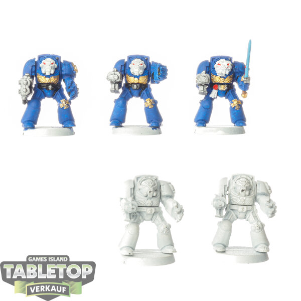 Space Marines - 5 x Terminator Squad klassisch - teilweise bemalt