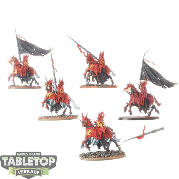 Soulblight Gravelords - 5x Blood Knights - teilweise bemalt