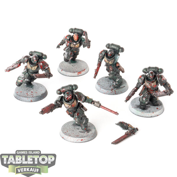 Dark Angels - 5x Assault Intercessor Squad - bemalt