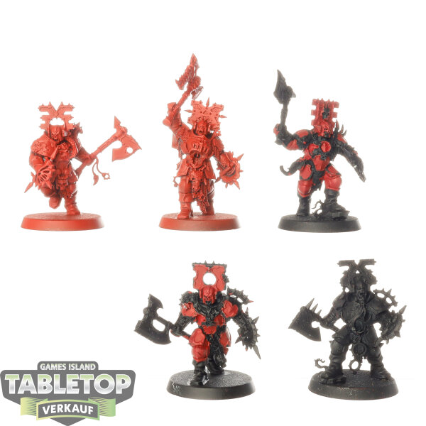 Blades of Khorne - 5x Blood Warriors - teilweise bemalt