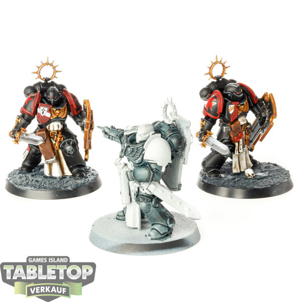 Black Templars - 3 Bladeguard Veteran Squad - teilweise bemalt
