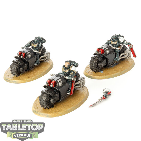 Black Templars - 3 Outriders - bemalt