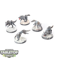 Space Wolves - 5 x Fenrisian Wolves - bemalt