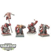 Chaos Dwarfs - 4 x Infernal Guard Command - bemalt