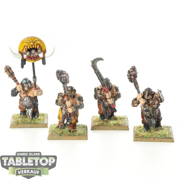 Ogor Mawtribes - 4x Ironguts - bemalt