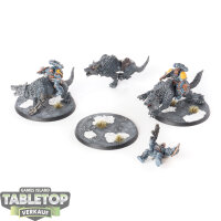 Space Wolves - 3 Thunderwolf Cavalry - bemalt