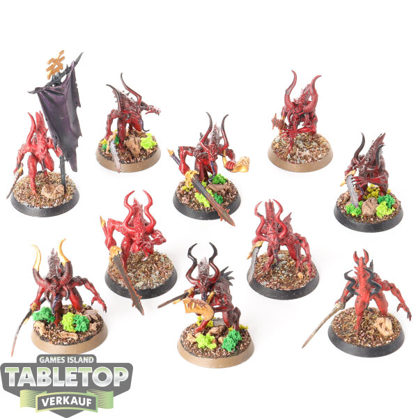 Blades of Khorne - 10x Bloodletters - teilweise bemalt