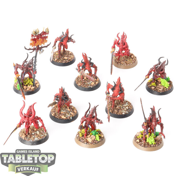 Blades of Khorne - 10x Bloodletters - teilweise bemalt