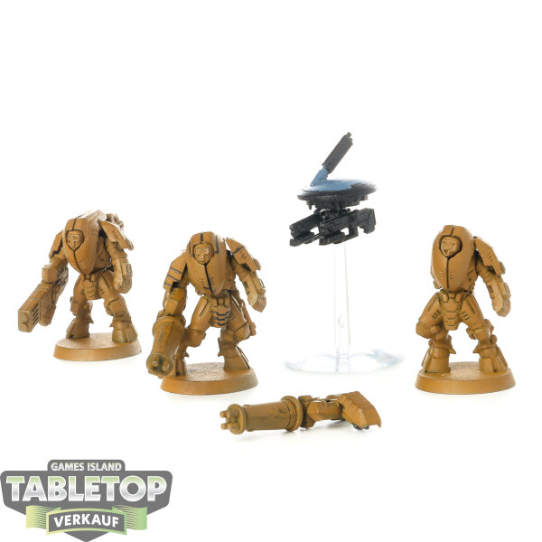 Tau Empire - 3x XV25 Stealth Battlesuits - grundiert