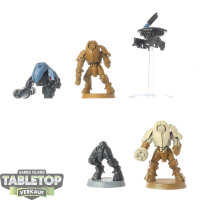 Tau Empire - 3x XV25 Stealth Battlesuits - teilweise bemalt