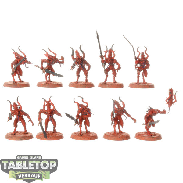 Blades of Khorne - 10 Bloodletters - teilweise bemalt