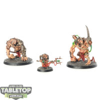 Skaven - 2x Rat Ogors with 2x Packmaster klassisch - bemalt
