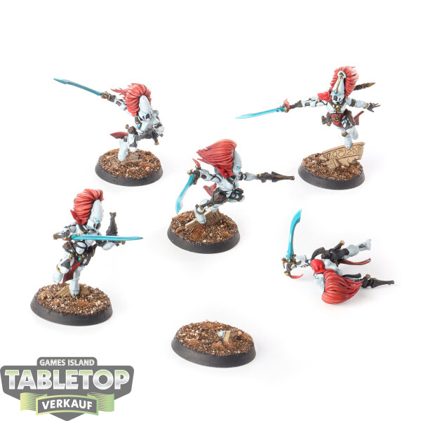 Aeldari - 5x Howling Banshees - bemalt