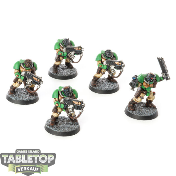 Salamanders - 5 Scout Squad classic - bemalt