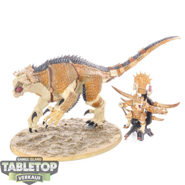Seraphon - Saurus Oldblood on Carnosaur - bemalt
