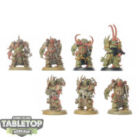 Death Guard - 7 Plague Marines - teilweise bemalt
