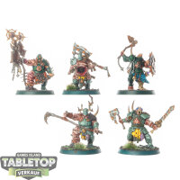 Maggotkin of Nurgle - 5 Putrid Blightkings - bemalt