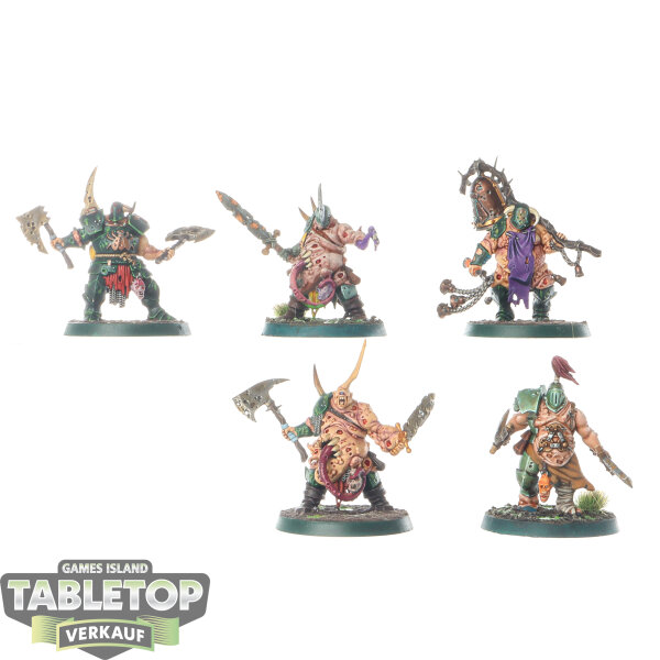 Maggotkin of Nurgle - 5 Putrid Blightkings - bemalt