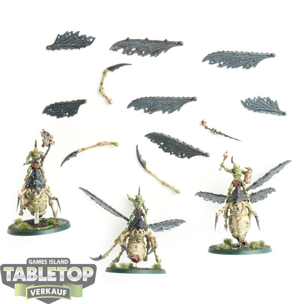 Maggotkin of Nurgle - 3 Plague Drones - bemalt