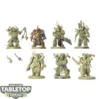 Death Guard - 7 Plague Marines - teilweise bemalt
