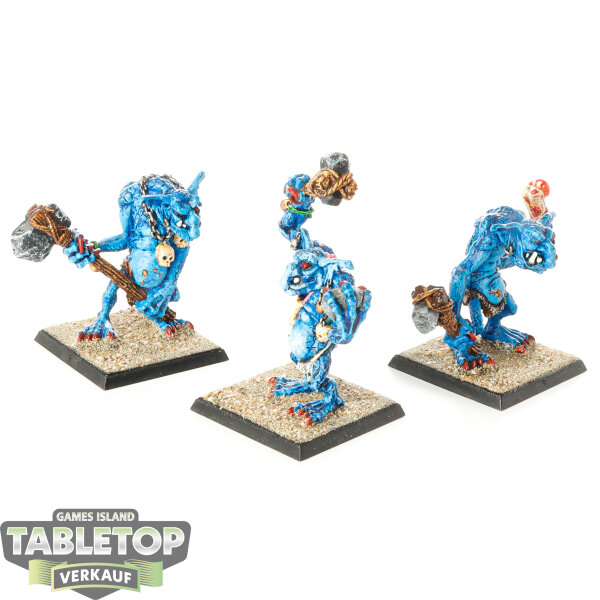 Orc & Goblin Tribes - 3 x Stone Trolls klassisch - bemalt