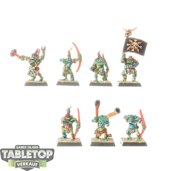 Orc & Goblin Tribes - 7 x Savage Orcs klassisch - bemalt