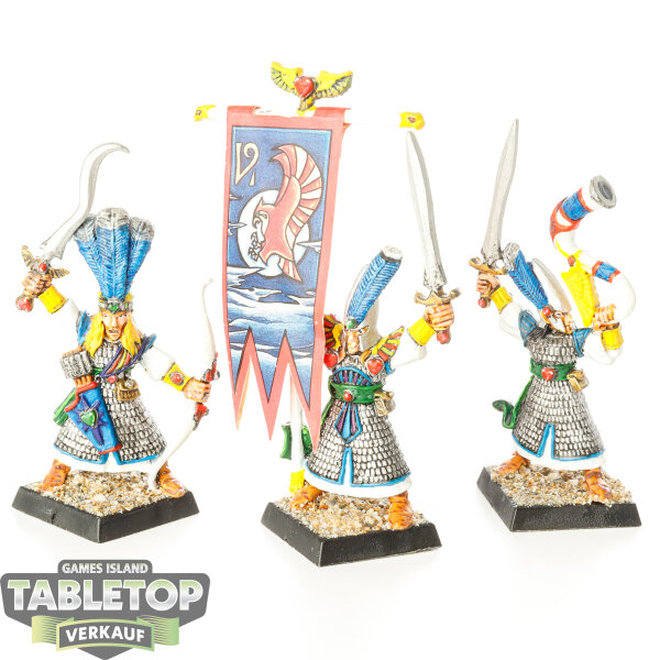 High Elf Realms - 3 x High Elf Command klassisch - bemalt