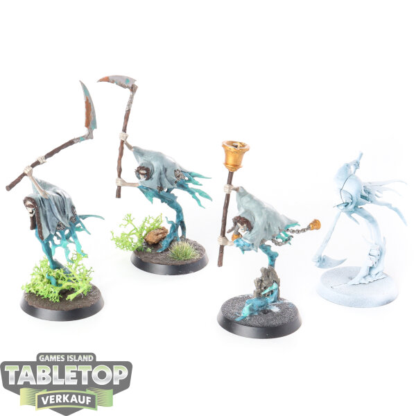 Nighthaunt - 4 Grimghast Reapers - teilweise bemalt