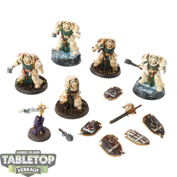 Dark Angels - 5x Deathwing Knights - bemalt
