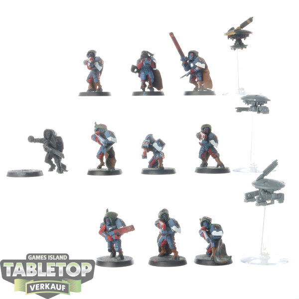 Tau Empire - 10 Fire Warriors Strike Team - teilweise bemalt
