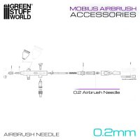 Green Stuff World - Airbrush Needle 0.2mm for Mobius...