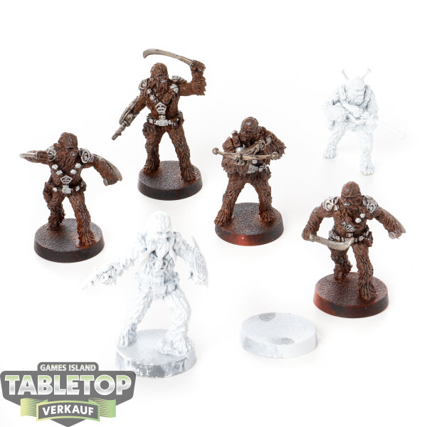 Rebellen - 6 Wookiee Warriors - teilweise bemalt