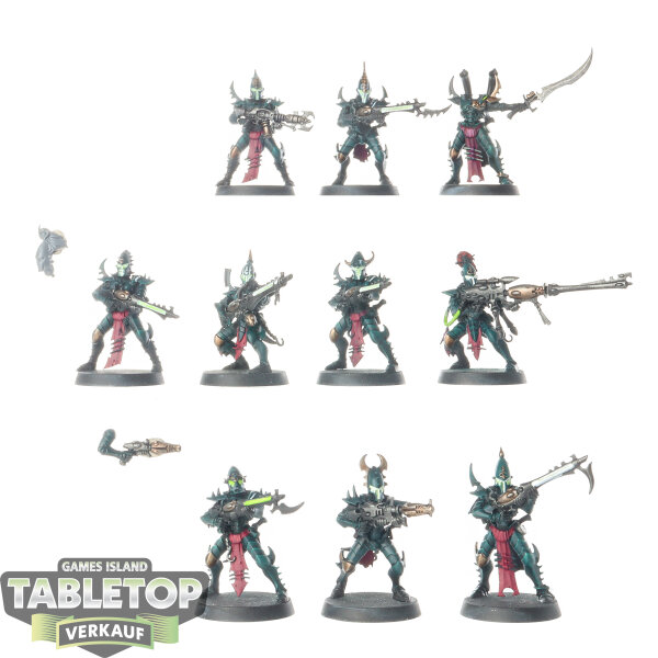 Drukhari - 10x Kabalite Warriors - teilweise bemalt