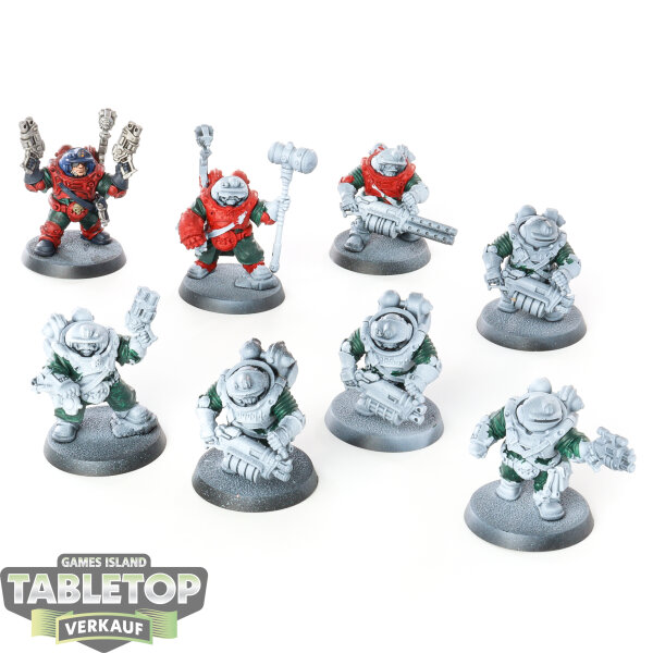 Necromunda - 8x Ironhead Squat Prospectors Gang - teilweise bemalt