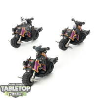 Chaos Space Marines - 3x Chaos Bikers - teilweise bemalt