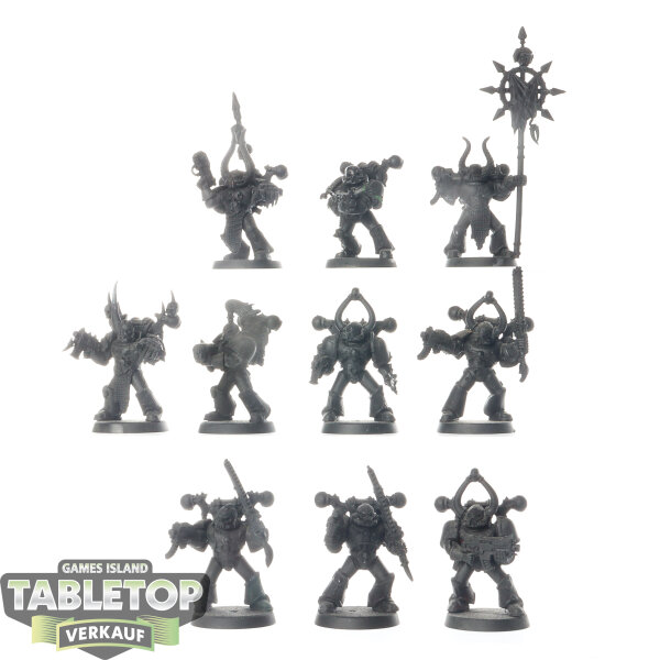 Chaos Space Marines - 10x Chaos Space Marines - klassisch - grundiert
