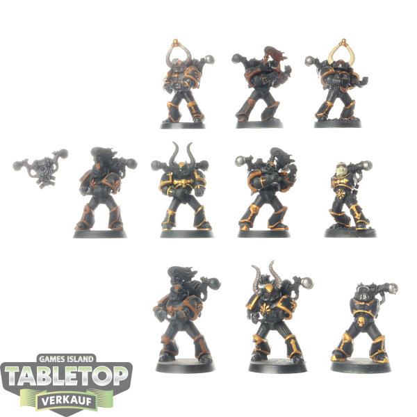 Chaos Space Marines - 10x Chaos Space Marines - klassisch - teilweise bemalt