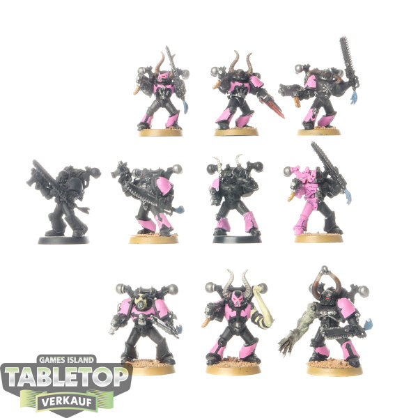 Chaos Space Marines - 10x Chaos Space Marines - klassisch - teilweise bemalt