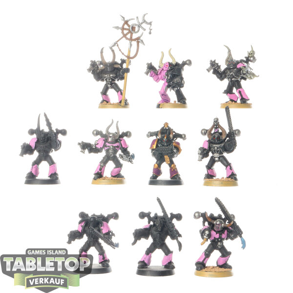 Chaos Space Marines - 10x Chaos Space Marines - klassisch - teilweise bemalt