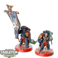 Horus Heresy - 2x Ultramarines MKIV Command Set - bemalt
