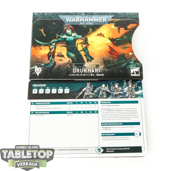 Drukhari - Index Cards 10. Edition - deutsch
