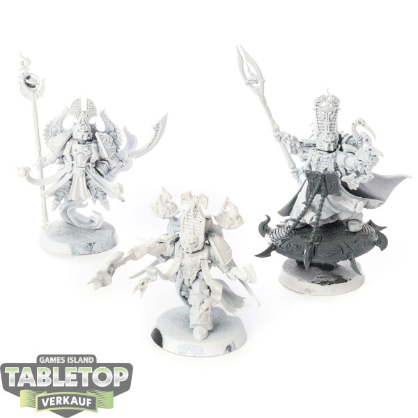 Thousand Sons - 3 Exalted Sorcerers - teilweise bemalt
