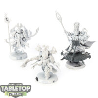 Thousand Sons - 3 Exalted Sorcerers - teilweise bemalt