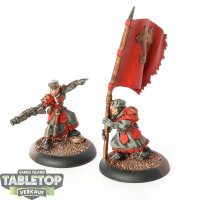 Khador - 2 Winter Guard Officer & Standard Bearer -...