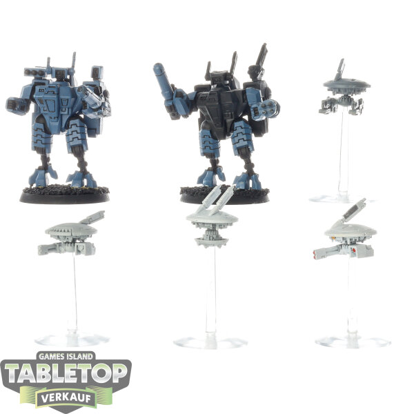 Tau Empire - 2x XV8 Crisis Battlesuit Team klassisch - teilweise bemalt