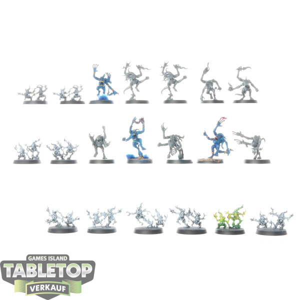Disciples of Tzeentch - 20 x Blue Horrors and Brimstone Horrors - teilweise bemalt