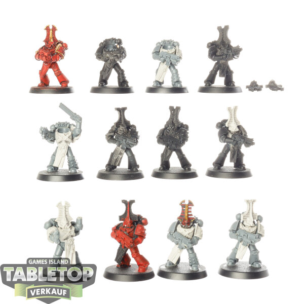 Horus Heresy - 12 MKIV Tactical Squad with Thousand Sons Upgrade Pack - teilweise bemalt
